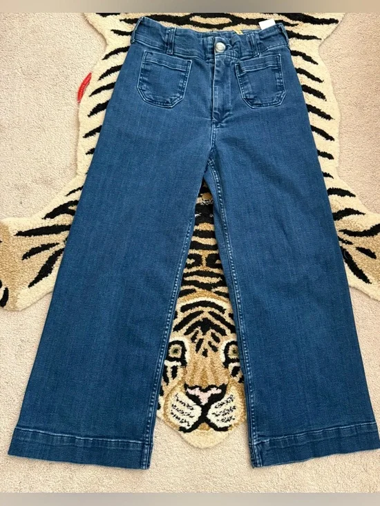 Anthropologie The Colette Crop High-Rise Wide-Leg Jeans by Maeve Size 28 - Picture 1 of 6